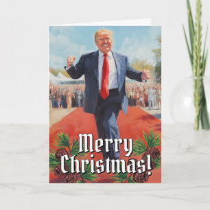 President Donald Trump Dance Funny Christmas 2024 Feestdagen Kaart