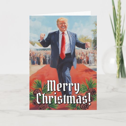 President Donald Trump Dance Funny Christmas 2024 Feestdagen Kaart (Voorkant)