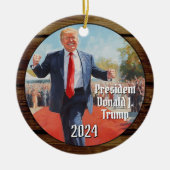 President Donald Trump Dance Funny Christmas 2024 Keramisch Ornament (Voorkant)