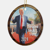 President Donald Trump Dance Funny Christmas 2024 Keramisch Ornament (Links)