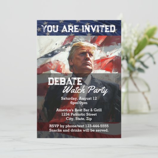 President Donald Trump Debat Watch Party Custom Kaart (Staand voorkant)