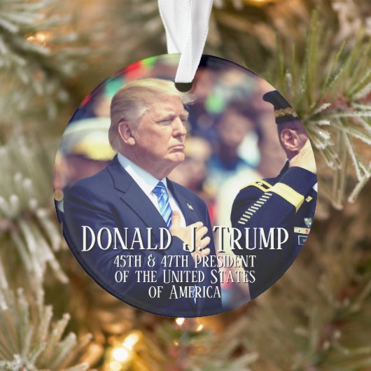 President Donald Trump Foto Keepsake 45 47 Ornament (Boom)