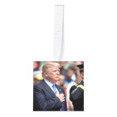 President Donald Trump Foto Kerstmis Kubus Ornament (Voorkant)