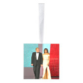 President Donald Trump Foto Kerstmis Kubus Ornament (Rechts)