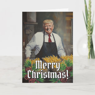 President Donald Trump Franse frietjes Kerst 2024 Feestdagen Kaart