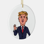 President Donald Trump Funny Speech Cartoon USA Keramisch Ornament (Rechts)