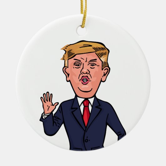 President Donald Trump Funny Speech Cartoon USA Keramisch Ornament (Voorkant)