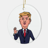 President Donald Trump Funny Speech Cartoon USA Keramisch Ornament (Links)