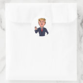 President Donald Trump Funny Speech Cartoon USA Ronde Sticker (Tas)