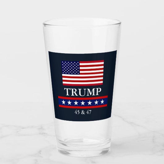 PRESIDENT DONALD TRUMP GLASS TUMBLER (Voorkant)