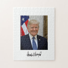 President Donald Trump glimlachend Jigzaag Puzzle Legpuzzel