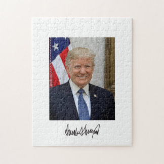 President Donald Trump glimlachend Jigzaag Puzzle Legpuzzel