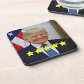 President Donald Trump Goedkeuringsbeoordeling Bier Onderzetter (Linkerzijde)