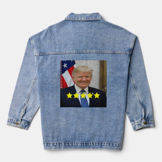 President Donald Trump Goedkeuringsbeoordeling Denim Jacket (Achterkant)