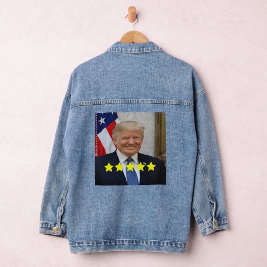 President Donald Trump Goedkeuringsbeoordeling Denim Jacket (Hangar)