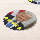 President Donald Trump Goedkeuringsbeoordeling Kartonnen Onderzetters (Gekanteld)