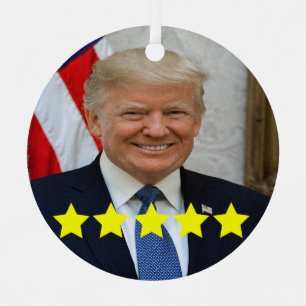 President Donald Trump Goedkeuringsbeoordeling Metalen Ornament