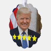President Donald Trump Goedkeuringsbeoordeling Ornament Kaart (Links)