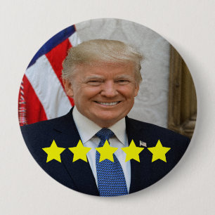 President Donald Trump Goedkeuringsbeoordeling Ronde Button 4,0 Cm