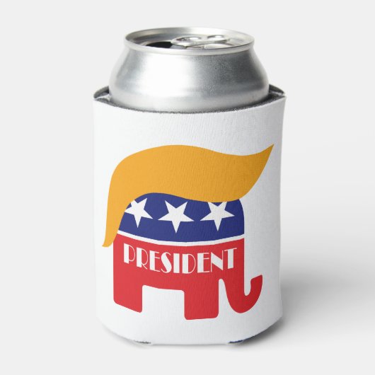 President Donald Trump - GOP Elephant Hair Blikjeskoeler (Blikje Voorkant)