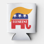 President Donald Trump - GOP Elephant Hair Blikjeskoeler (Voorkant)