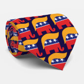 President Donald Trump GOP Elephant Hair Logo Stropdas (Opgerold)