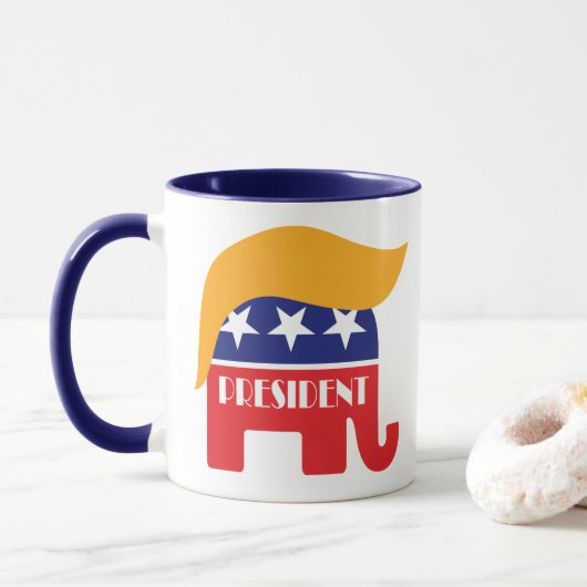 President Donald Trump GOP Elephant Hair Mok (Met donut)