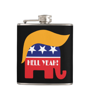 President Donald Trump GOP Olifant Haar Heupfles