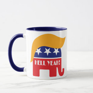 President Donald Trump Hell Yeah GOP Olifant Haar Mok