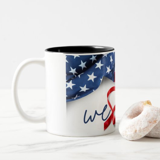 President Donald Trump herdenkingsmunt Stein Tweekleurige Koffiemok (Met donut)