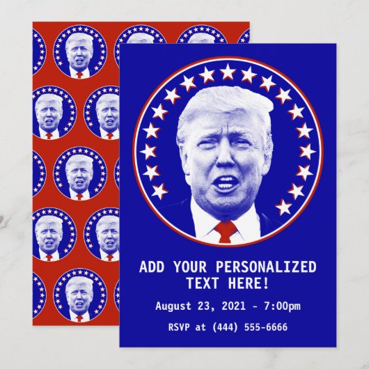 President Donald Trump in Blue Kaart (Voorkant / Achterkant)