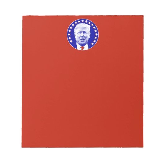 President Donald Trump in Blue Notitieblok (Voorkant)