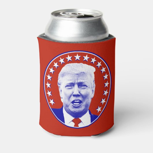 President Donald Trump in het rood Blikjeskoeler (Blikje Achterkant)