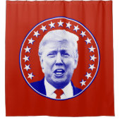 President Donald Trump in het rood Douchegordijn (Voorkant)
