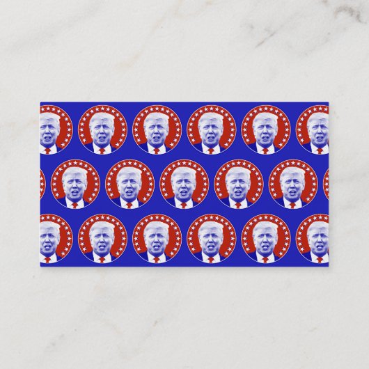 President Donald Trump in het rood Visitekaartje (Achterkant)