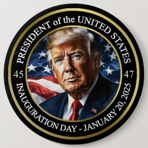 President Donald Trump Inauguratie 2025 Ronde Button 6,0 Cm