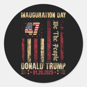 President Donald Trump Inauguratie Dag 2025 Ronde Sticker