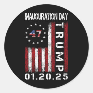 President Donald Trump Inauguratie Dag 2025 Ronde Sticker