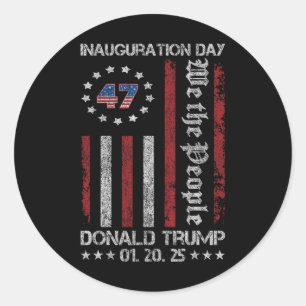 President Donald Trump Inauguratie Dag 2025 Ronde Sticker
