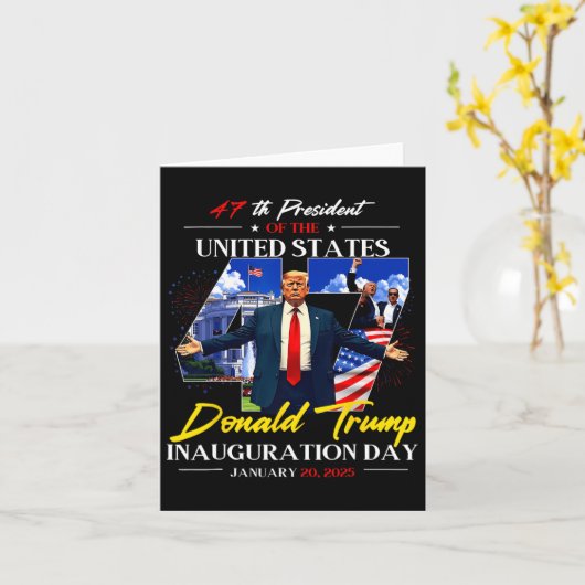 President Donald Trump Inauguratiedag 2025 47e Kaart (Gele Bloem)
