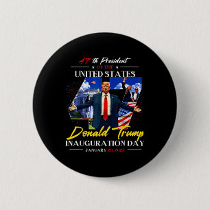 President Donald Trump Inauguratiedag 2025 47e Ronde Button 5,7 Cm