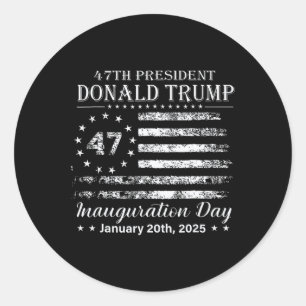 President Donald Trump Inauguratiedag 2025 Ameri Ronde Sticker