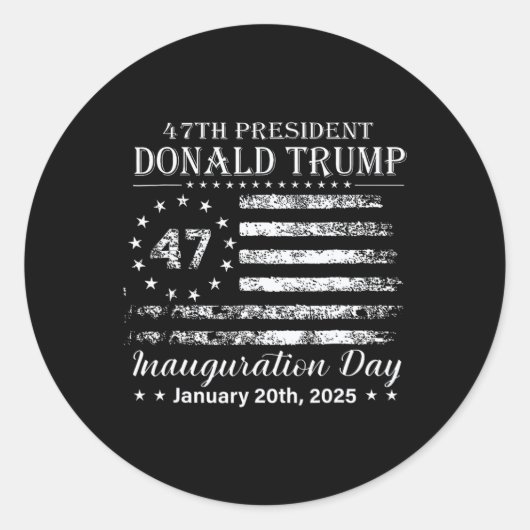 President Donald Trump Inauguratiedag 2025 Ameri Ronde Sticker (Voorkant)