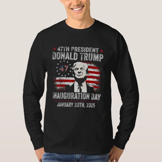 President Donald Trump Inauguratiedag 2025 T-shirt (Voorkant)