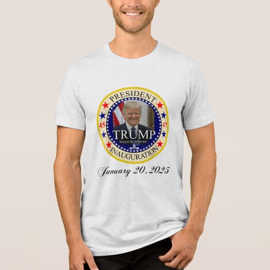 President Donald Trump Inauguratiedag 2025 Tri-Blend Shirt (Voorkant)