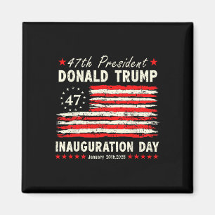 President Donald Trump Inauguratiedag 2025 Vinta Magneet