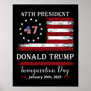 President Donald Trump Inauguratiedag 2025 Vinta Poster