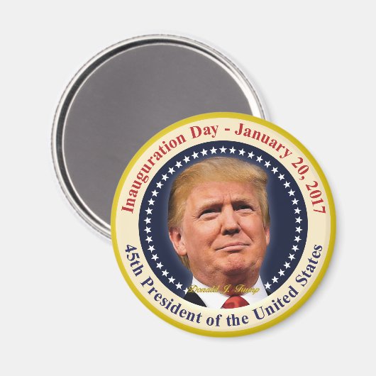 President Donald Trump Inauguration Day Souvenir Magneet (Voorkant / Achterkant)
