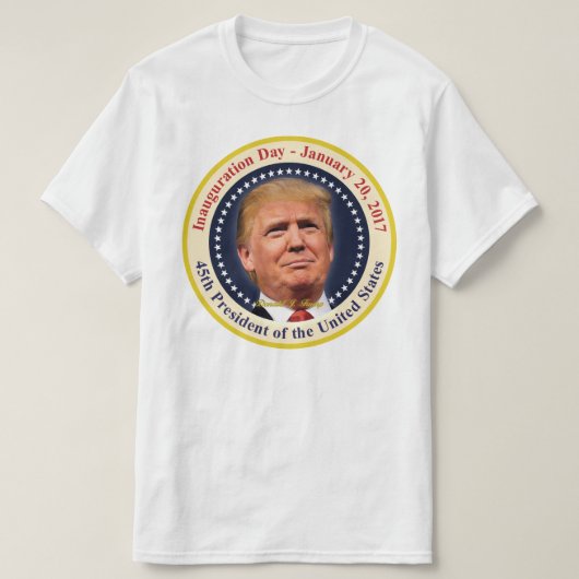 President Donald Trump Inauguration Day Souvenir T-shirt (Design voorkant)