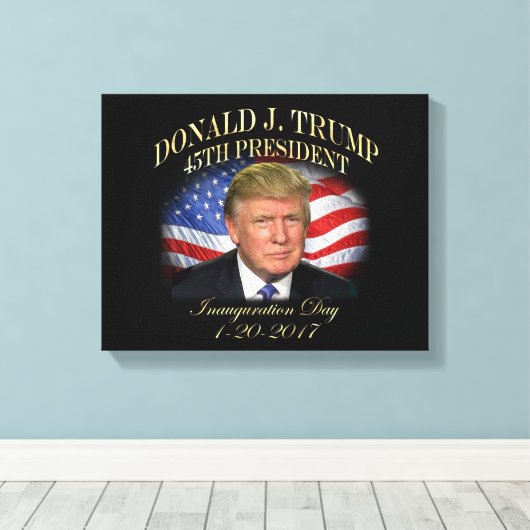 President Donald Trump Inauguration Herdenking Canvas Afdruk (Insitu (Houten vloer))